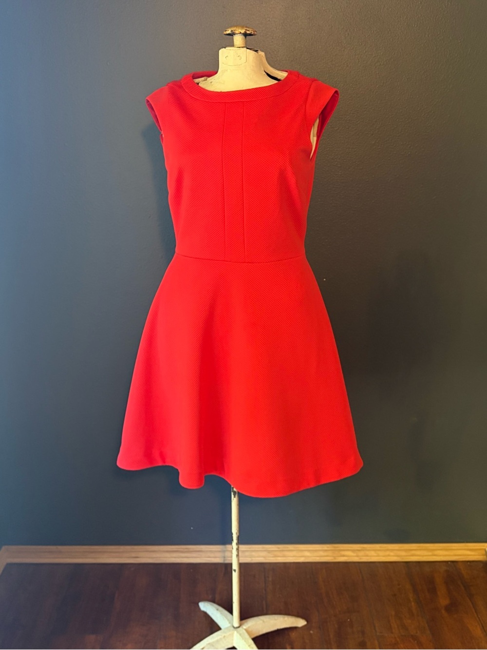 Worthington Red Cap-Sleeve Fit & Flare Mini Dress